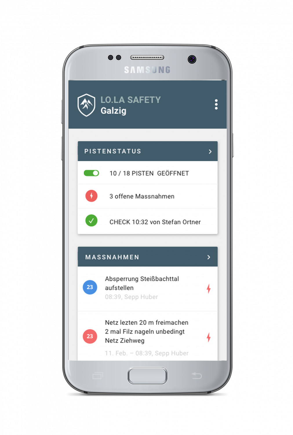 Digitales Pistenkontrollsystem, Safety Cockpit | LO.LA Alpine Safety Management