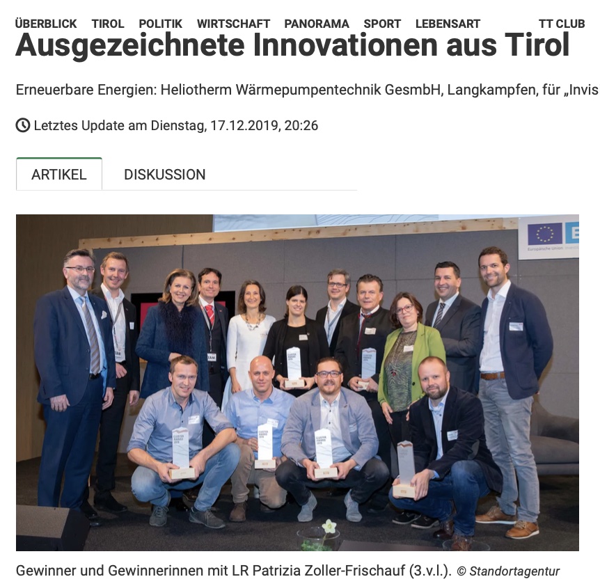 Ausgezeichnete Innovation aus Tirol I Tiroler Tageszeitung