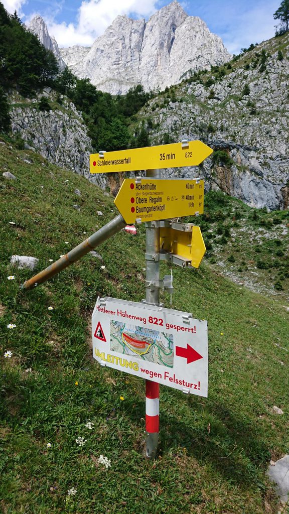 Umleitung wegen Felssturz, Foto: Walter Würtl I LO.LA Alpine Safety Management