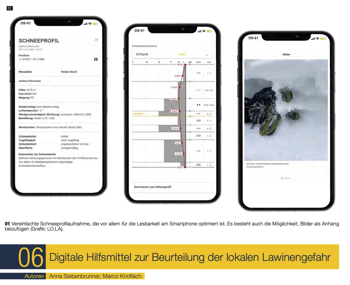 Digitale Hilfsmittel zur Beurteilung lokaler Lawinengefahr