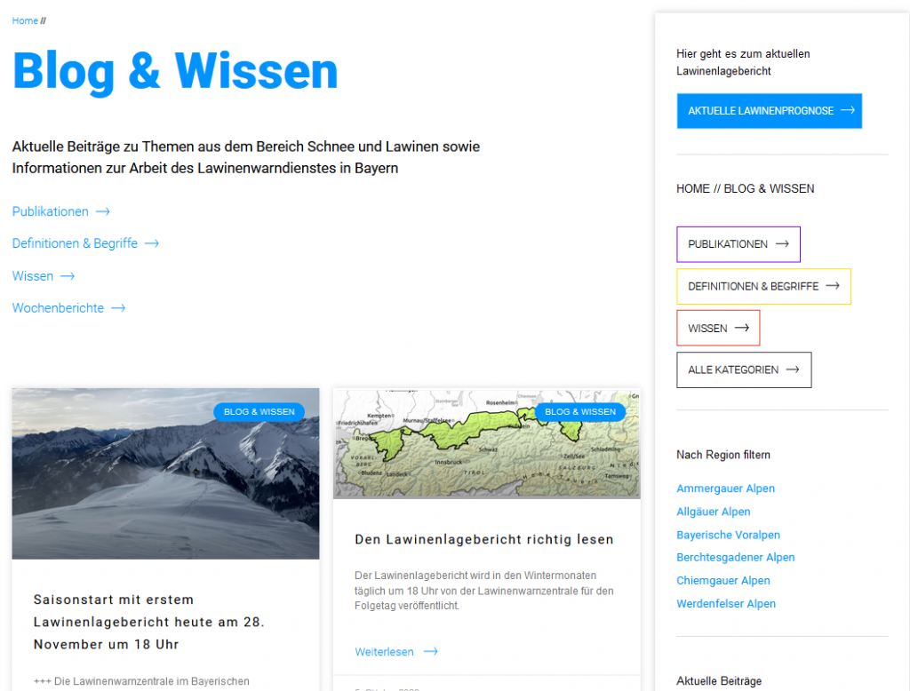 Screenshot Blog der LWD Bayern Website | © LWD Bayern
