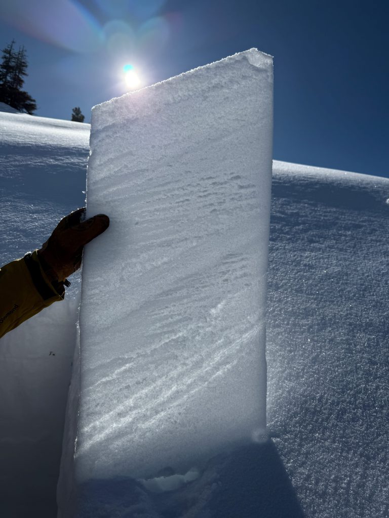 Wenn die Sonne durch den Schnee scheint -> ein Durchscheinprofil zur Demonstration - Quelle: LO.LA